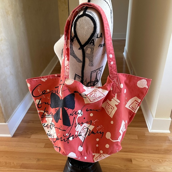 Juicy Couture Y2K Tote Bag Orange Pink Canvas Bag - Picture 1 of 16